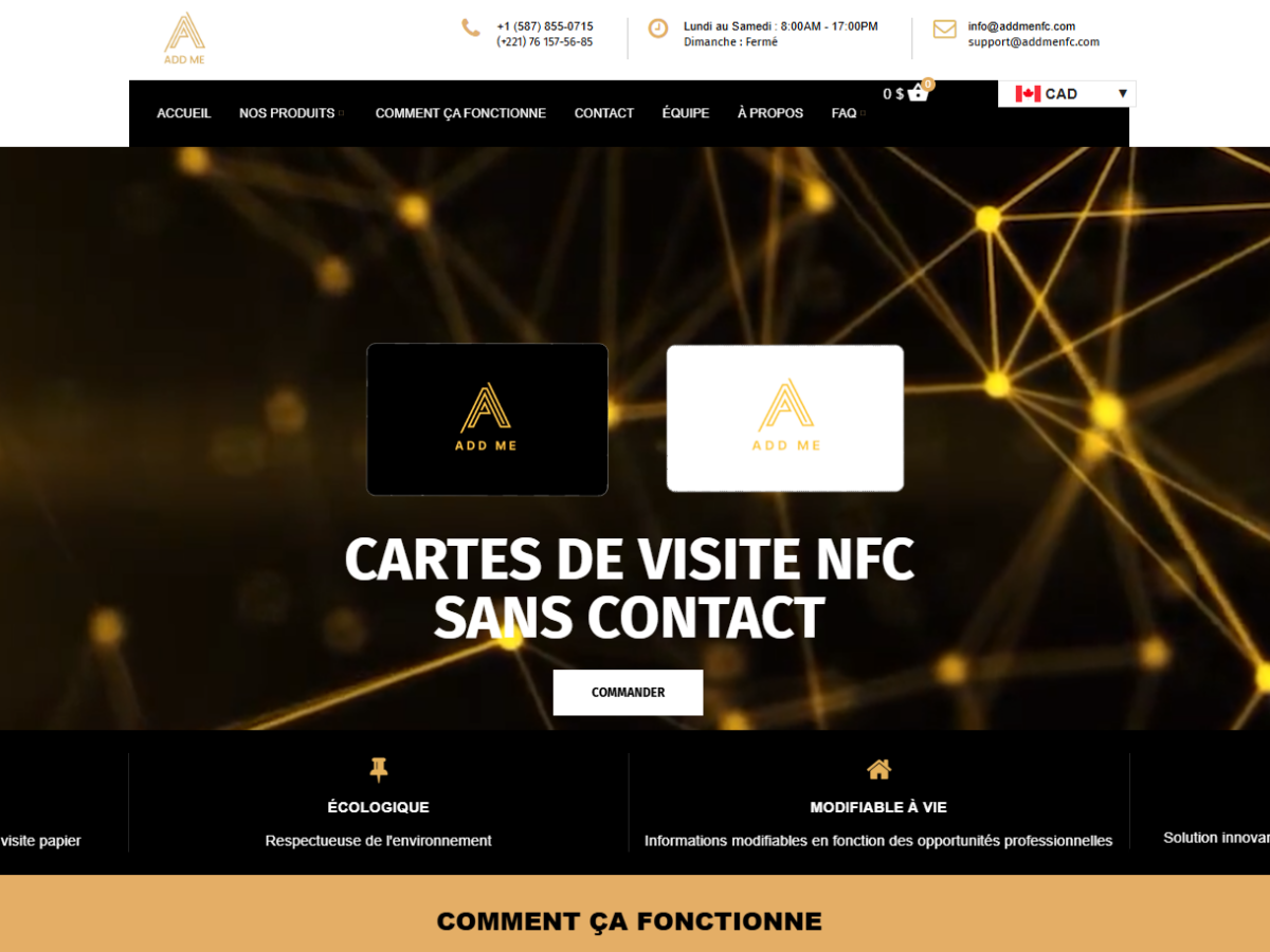 Site web Technologie NFC - ADD ME