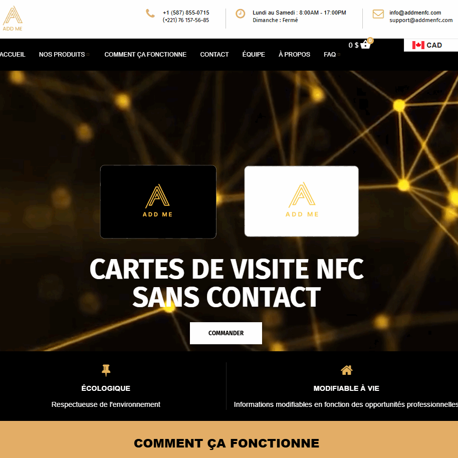 Site web Technologie NFC – ADD ME
